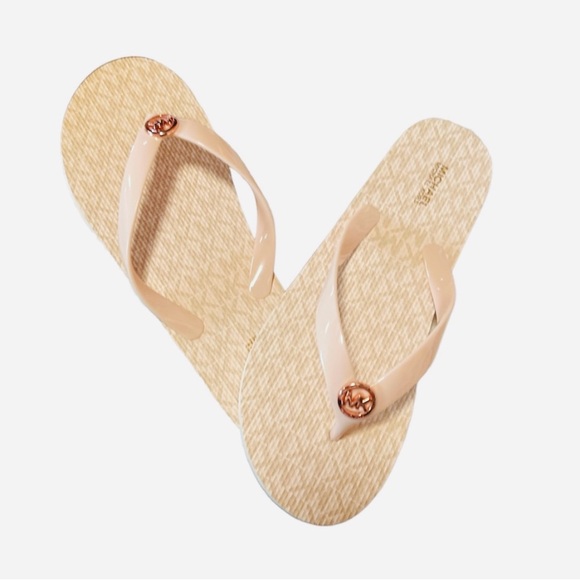 New Micheal Kors Pink Flip Flop with MK charm Womens size 9 - Picture 9 of 9